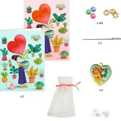 Kit de création de bracelets Enfilage coeur