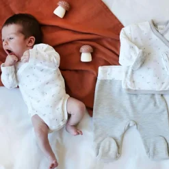 Kit de naissance Gris chiné 3 pièces (1 mois)