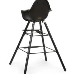 Kit de pieds longs pour chaise haute Evolu + repose-pieds en bois naturel noir et or