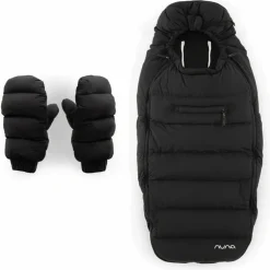 Kit d'hiver chancelière et moufles pour poussette Caviar