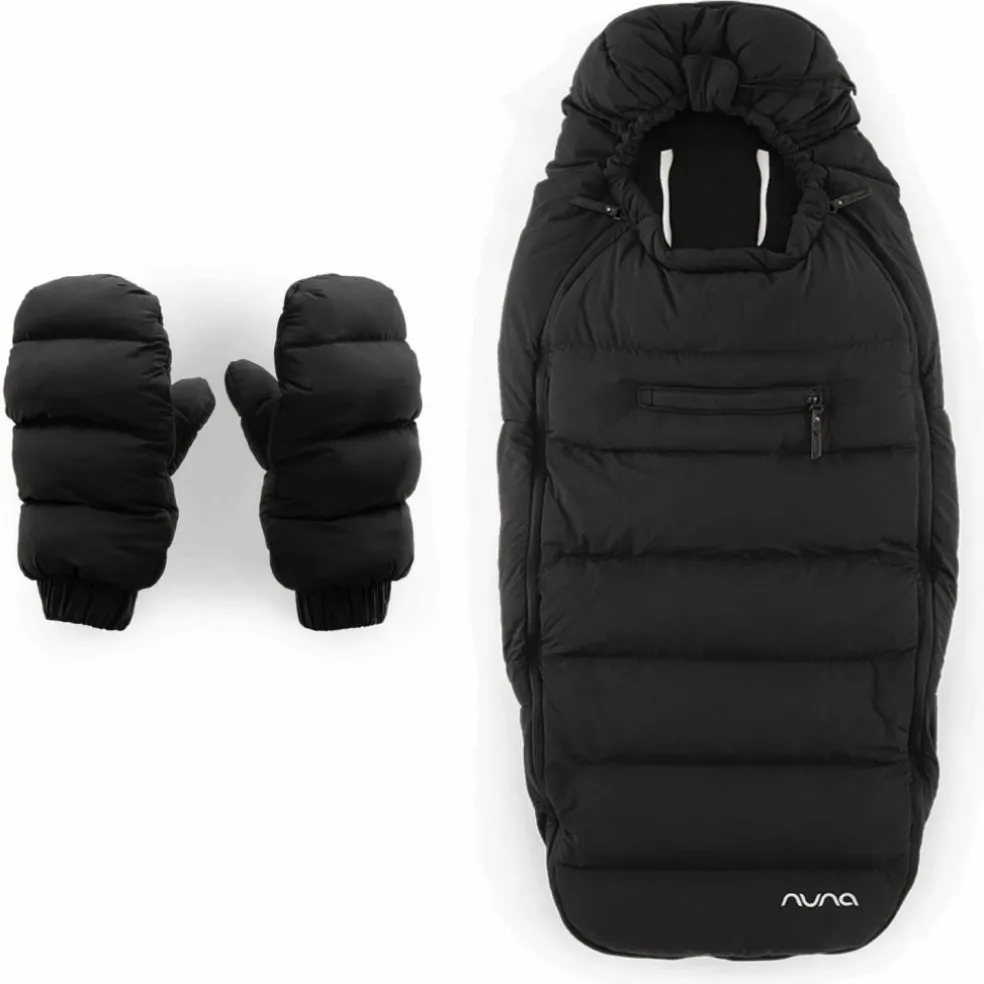 Kit d'hiver chancelière et moufles pour poussette Caviar