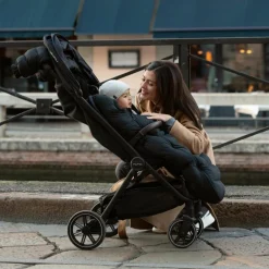 Kit d'hiver chancelière et moufles pour poussette Caviar