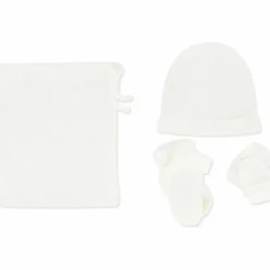 kit naissance bonnet chaussettes mouffles en coton bio