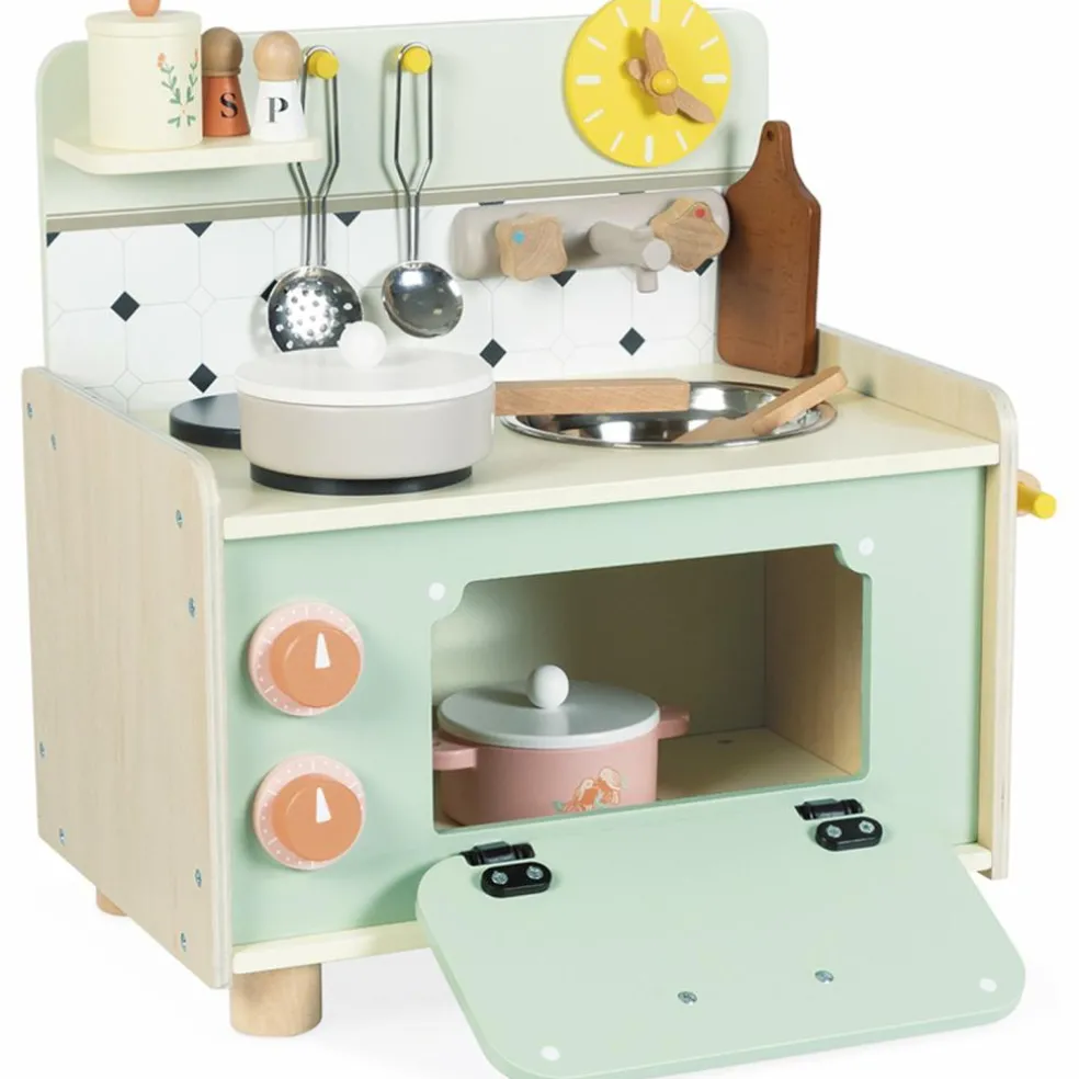 Kitchenette en bois Mamie Soleil (9 pièces)