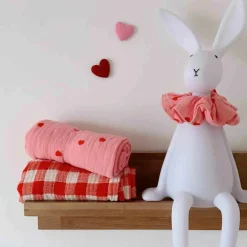 Lange Bianca Coeur Rose-Rouge (70 x 70 cm)