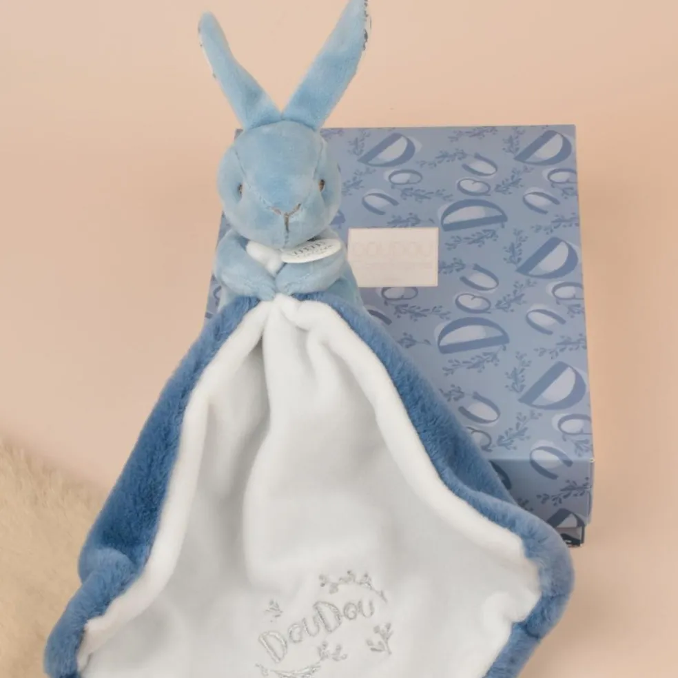 Lapin Doudou bleu (10 cm)