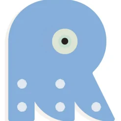 Lettre décorative pieuvre R (coloris aléatoire)
