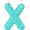 Lettre en tissu à suspendre réversible X (9,5 cm)