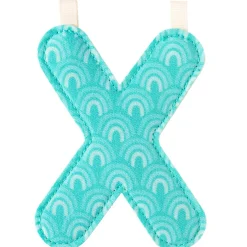 Lettre en tissu à suspendre réversible X (9,5 cm)