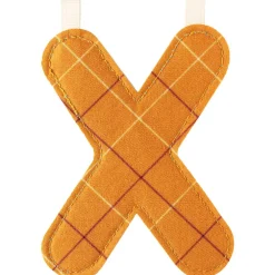 Lettre en tissu à suspendre réversible X (9,5 cm)