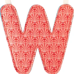 Lettre en tissu à suspendre réversible W (9,5 cm)