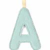 Lettre phosphorescente en tissu à suspendre A Bleu