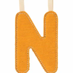 Lettre phosphorescente en tissu à suspendre N Jaune