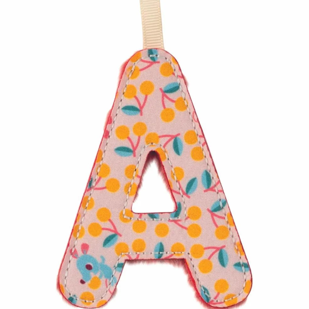 Lettre phosphorescente en tissu à suspendre A Rose