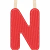Lettre phosphorescente en tissu à suspendre N Rouge