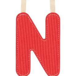 Lettre phosphorescente en tissu à suspendre N Rouge