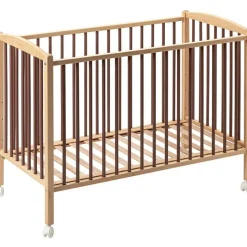 Lit à barreaux en bois Arthur hybride vieux rose (60 x 120 cm)