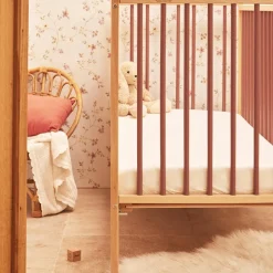 Lit à barreaux en bois Arthur hybride vieux rose (60 x 120 cm)