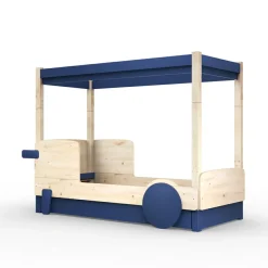 Lit baldaquin avec tiroir Discovery finition laquée (coloris au choix)