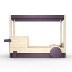 Lit baldaquin avec tiroir Discovery finition laquée (coloris au choix)