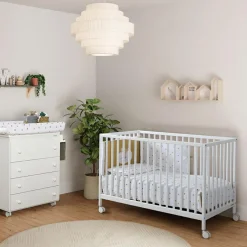 Lit bébé à barreaux Mountain blanc (60 x 120 cm)