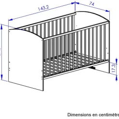 Lit bébé Arthur (70 x 140 cm)