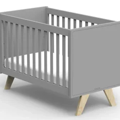 Lit bébé Madavin avec pieds en bouleau coloris au choix (60 x 120 cm)