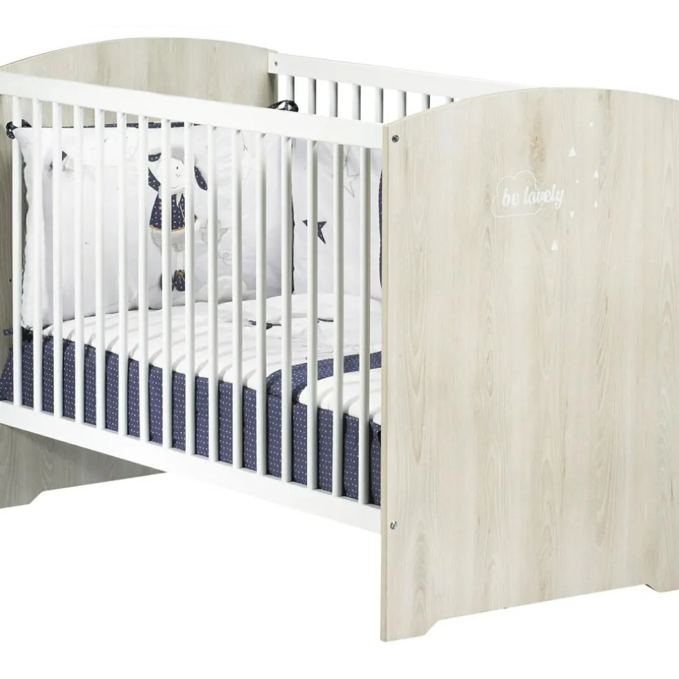 Lit bébé Smile hêtre cendré (60 x 120 cm)