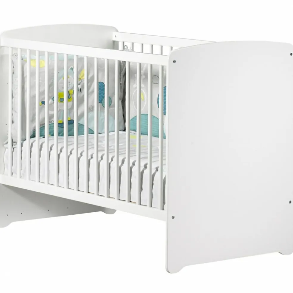 Lit bébé têtes panneaux New Basic blanc (60 x 120 cm)