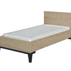 Lit bébé évolutif en chêne blond noir Marcel (70 x 140)