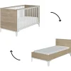 Lit bébé évolutif en chêne blond Marcel (70 x 140)