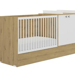 Lit bébé évolutif en lit junior Arthur imitation chêne (60 x 120 cm)