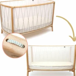 Lit bébé évolutif Kimi Organic V2 Lichen (60 x 120 cm)