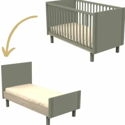 Lit bébé évolutif Little big bed Eleonore kaki (70 x 140 cm)
