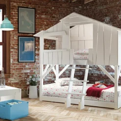 Lit cabane superposé finition laquée (coloris au choix)