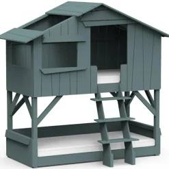 Lit cabane superposé finition laquée (coloris au choix)