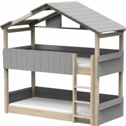 Lit cabane superposé Star Light 3 finition laquée (coloris au choix)