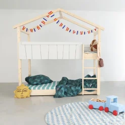 Lit cabane superposé Star Light 1 finition laquée (coloris au choix)
