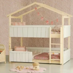 Lit cabane superposé Star Light 2 finition laquée (coloris au choix)