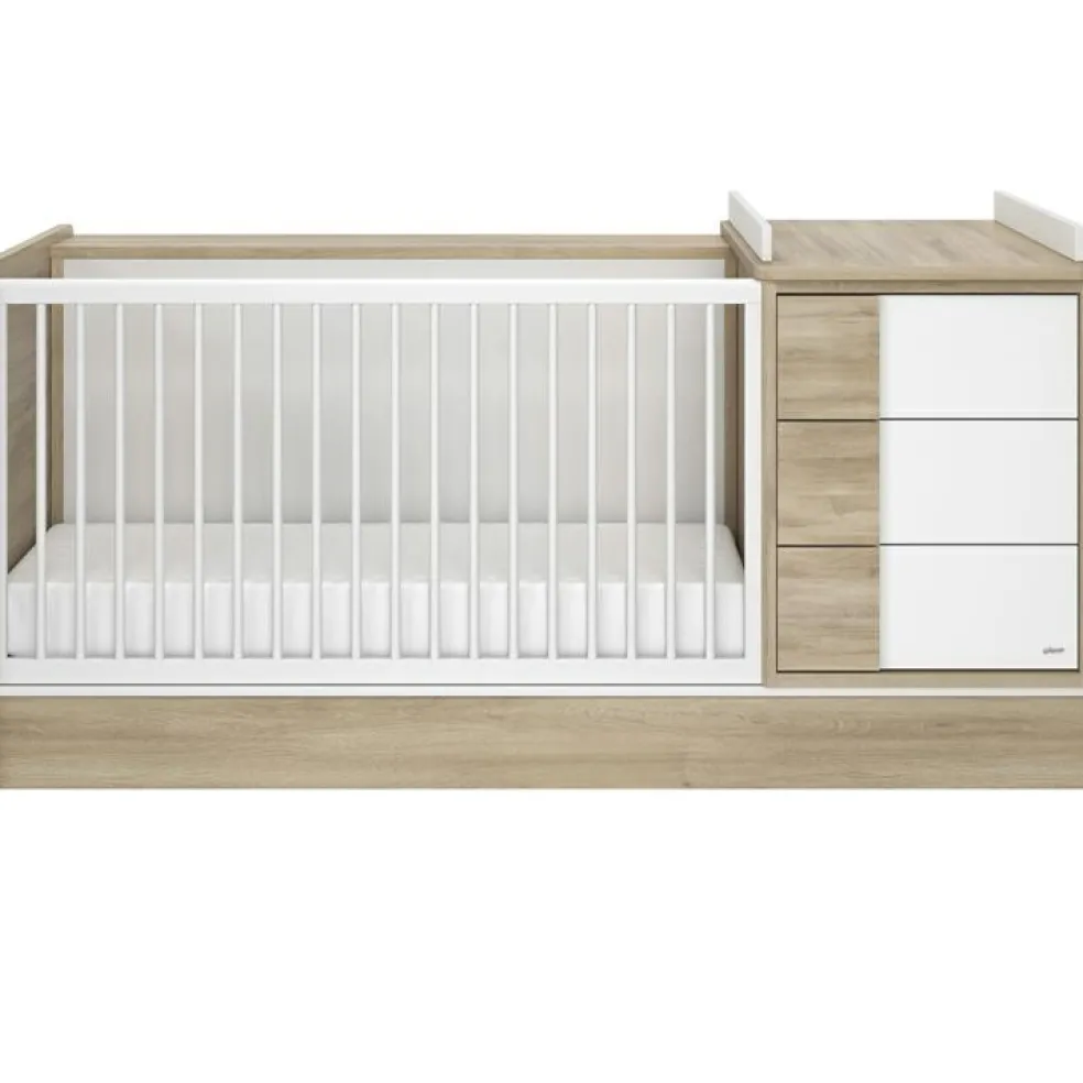 Lit compact évolutif Sacha chêne du bocage sans tiroir (70 x 140 cm)