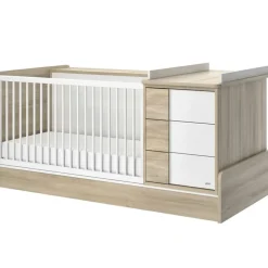 Lit compact évolutif Sacha chêne du bocage sans tiroir (70 x 140 cm)