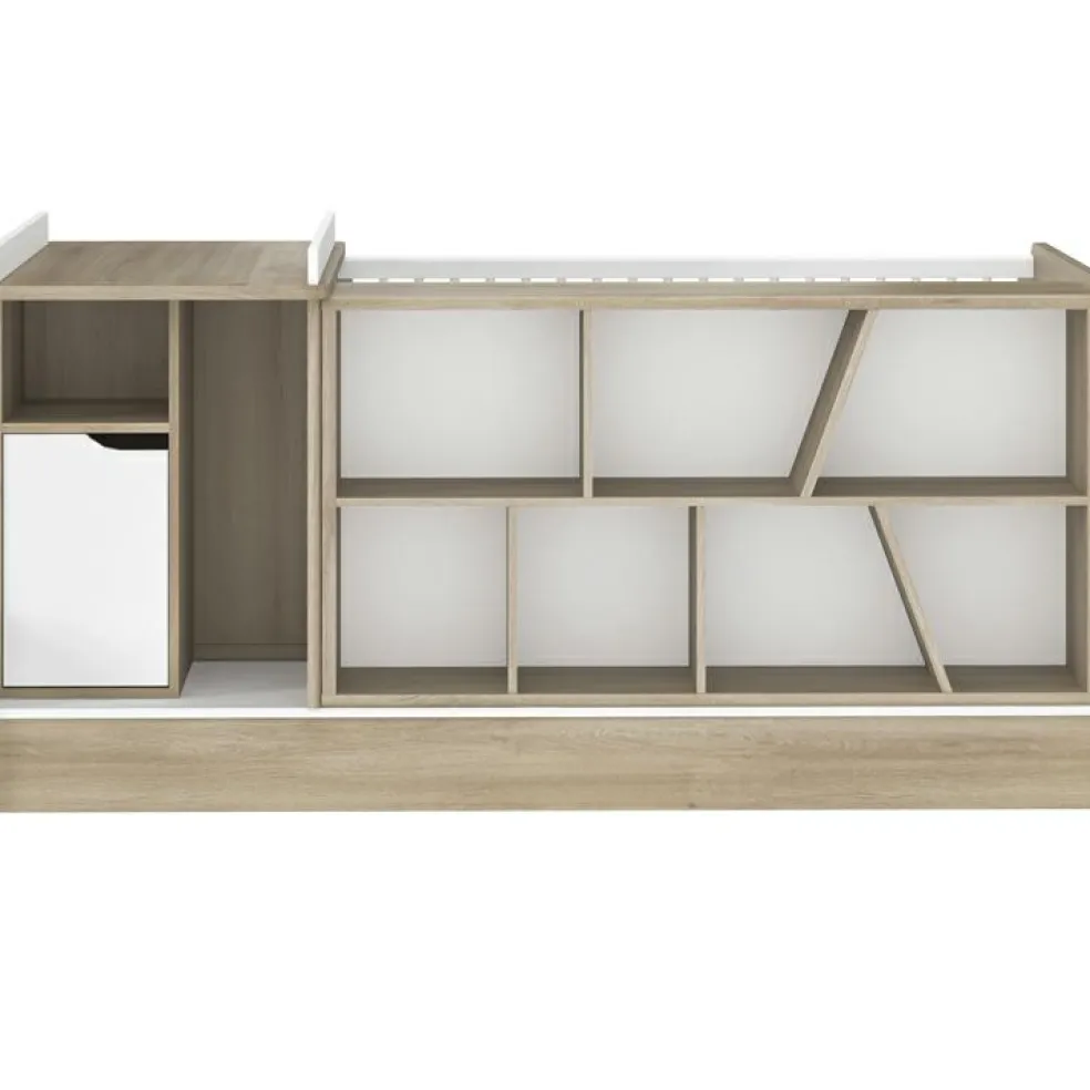 Lit compact évolutif Sacha chêne du bocage sans tiroir (70 x 140 cm)