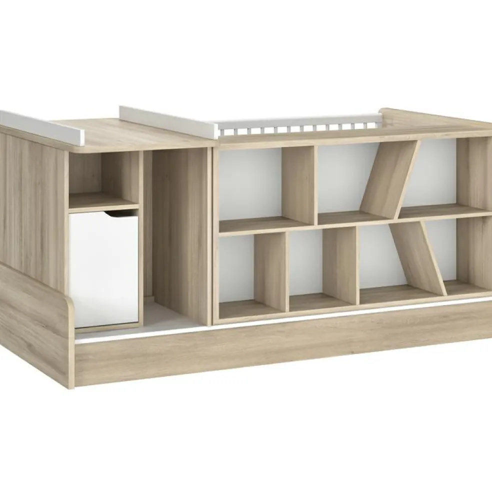 Lit compact évolutif Sacha chêne du bocage sans tiroir (70 x 140 cm)