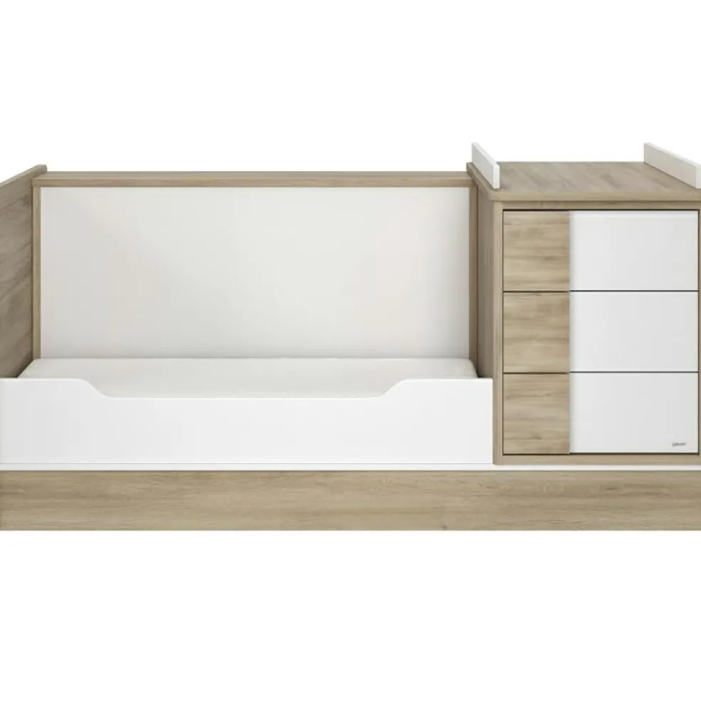 Lit compact évolutif Sacha chêne du bocage sans tiroir (70 x 140 cm)