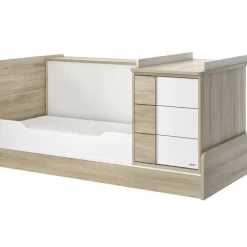 Lit compact évolutif Sacha chêne du bocage sans tiroir (70 x 140 cm)