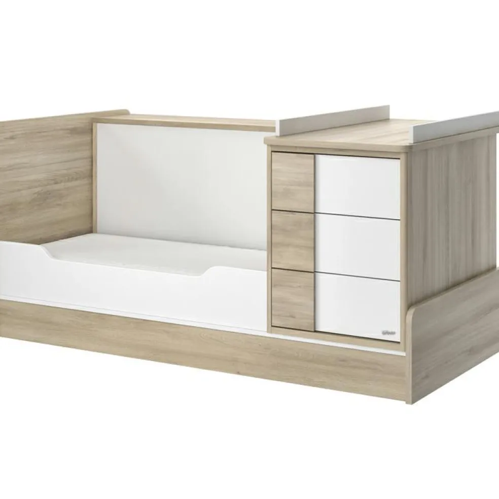 Lit compact évolutif Sacha chêne du bocage sans tiroir (70 x 140 cm)
