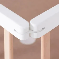 Lit pliant en bois Mayla Naturel-Blanc (60 x 120 cm)