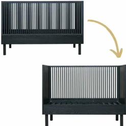 Lit évolutif Hai No Ki Black Ash (120 x 60 cm)