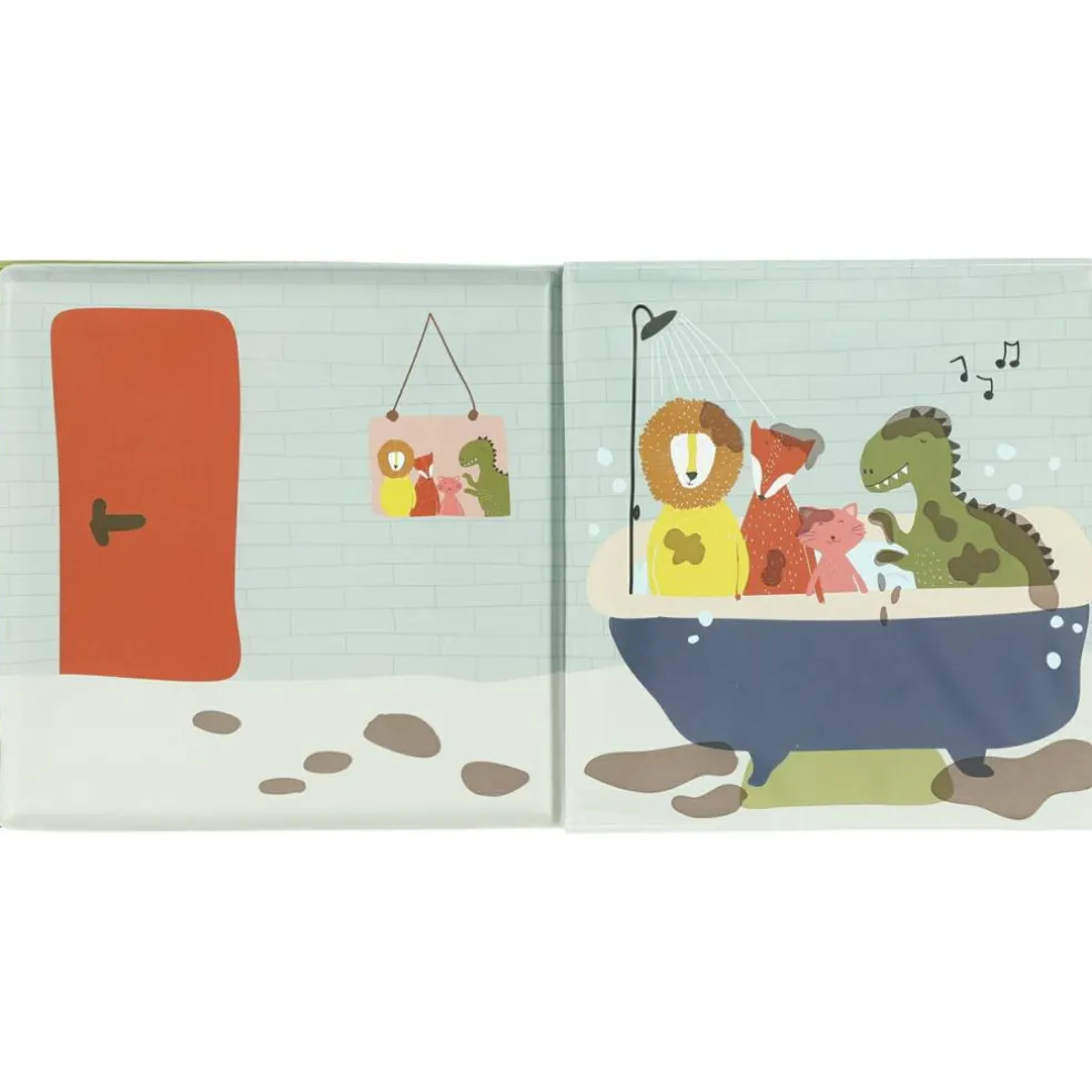 Livre de bain magique Les aventures de Mr. Dino dans la boue