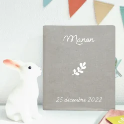 Livre de naissance gris clair 88 pages (personnalisable)